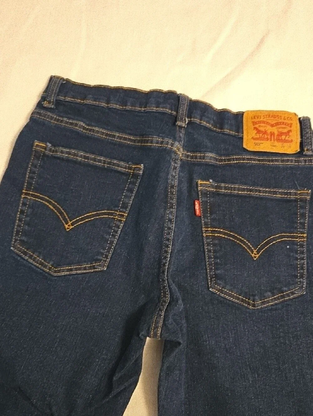Levi's Men's 502 Jeans in Dark Indigo with Gold Stitching